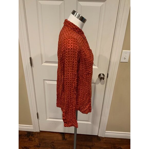 Holding Horses Anthropologie Red Splatter Polka Dot Button-Up Shirt, Size 4 - Picture 2 of 5